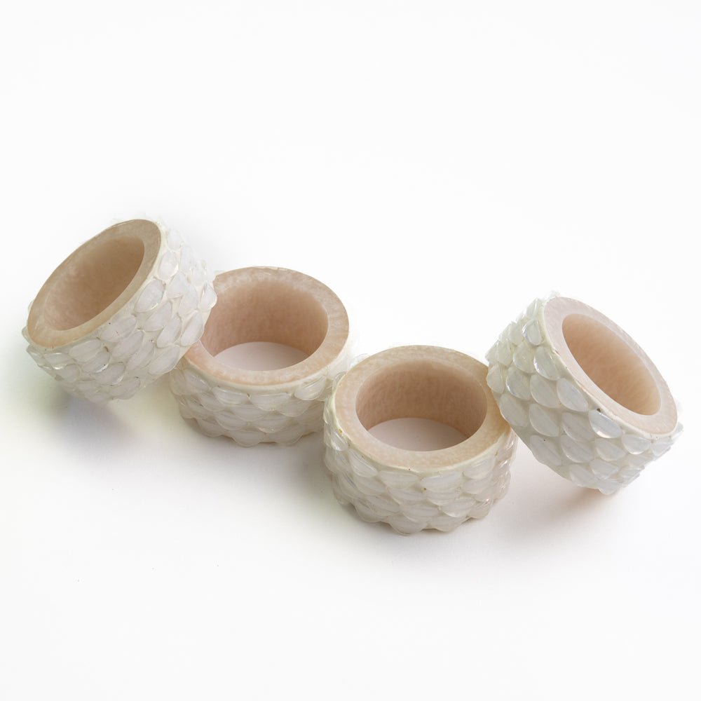 White round resin beaded napkin rings