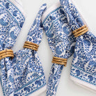 Intricate blue and white pattern napkin set of 4.
