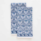 Intricate details of blue and white encompass this 100% cotton tea towel set.