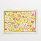 70s Flower Colorful Hand Block Printed Floral Cotton Canvas Placemats