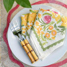 70s Flower Colorful Hand Block Printed Floral Cotton Napkins