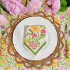 70s Flower Colorful Hand Block Printed Floral Cotton Napkins