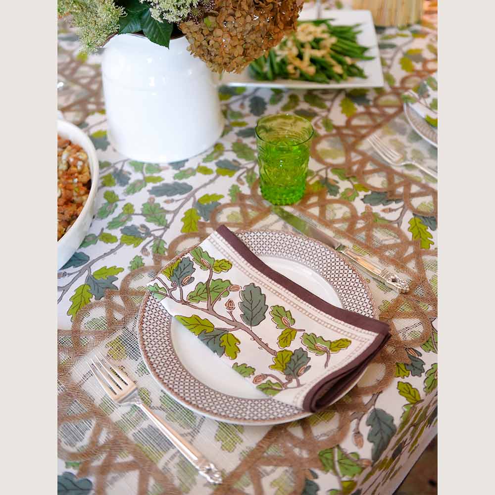 Napkin and matching tablecloth.