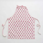 Rosé apron with adjustable ties.